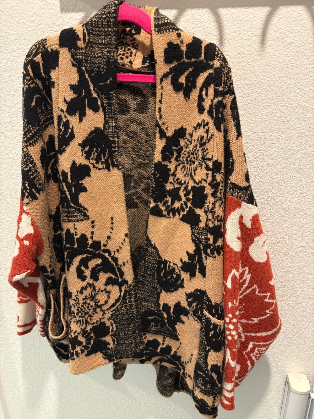 Anthropologie Tan and Black Patterned Men’s Cardigan Sweater